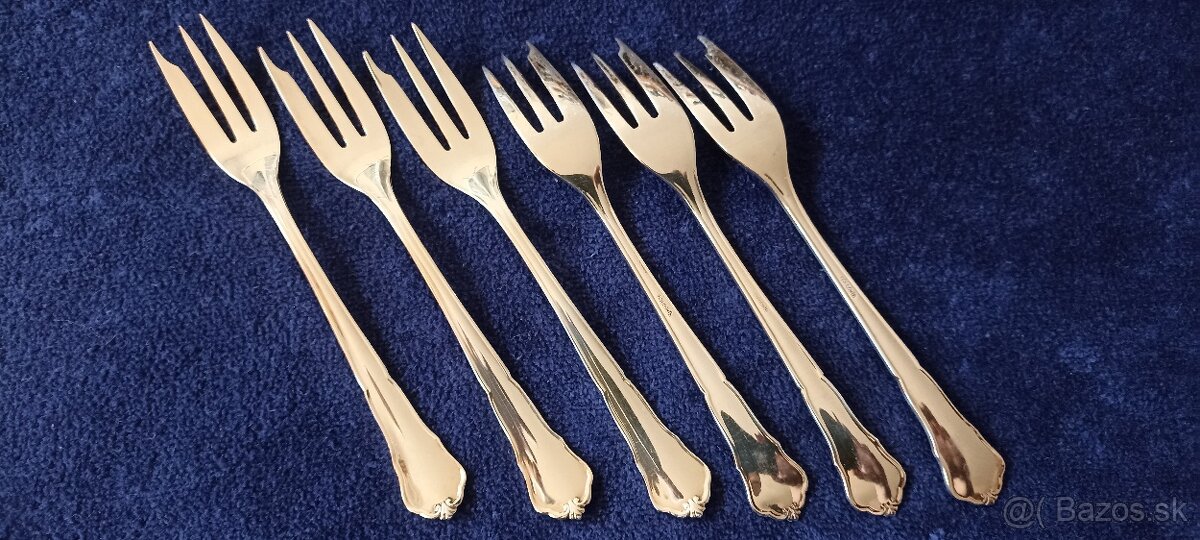 Investičné striebro–zlaté dezertné vidličky–Nemecko-145,5g - 4