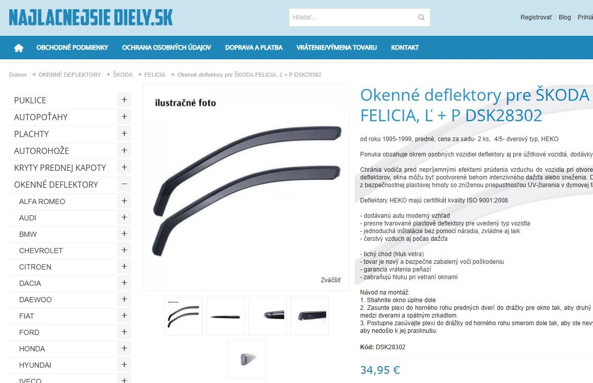 Ofuky, deflektory Felicia - 4