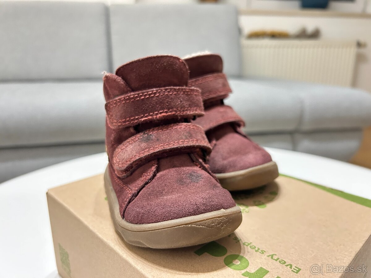 Zimné detské barefoot topánky Froddo, bordové zateplené, 22 - 4