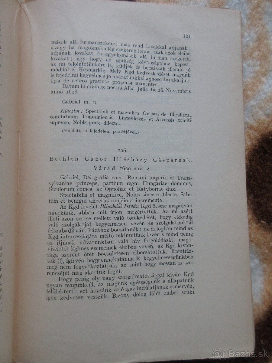Kniha Listy Gabriela Bethlena Gašparovi Illésházymu 1915 - 4