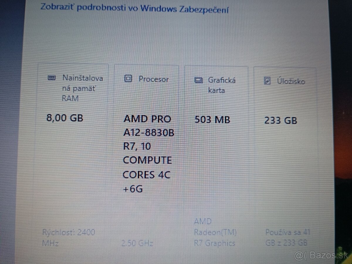 Lenovo Thinkpad A475 ,AMD PRO A-12 ,8gb ram , ssd - 4