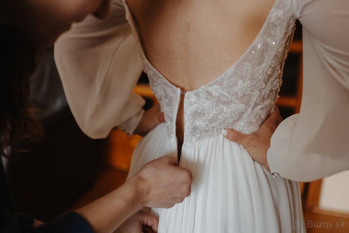 Predám krásne svadobné šaty - 4