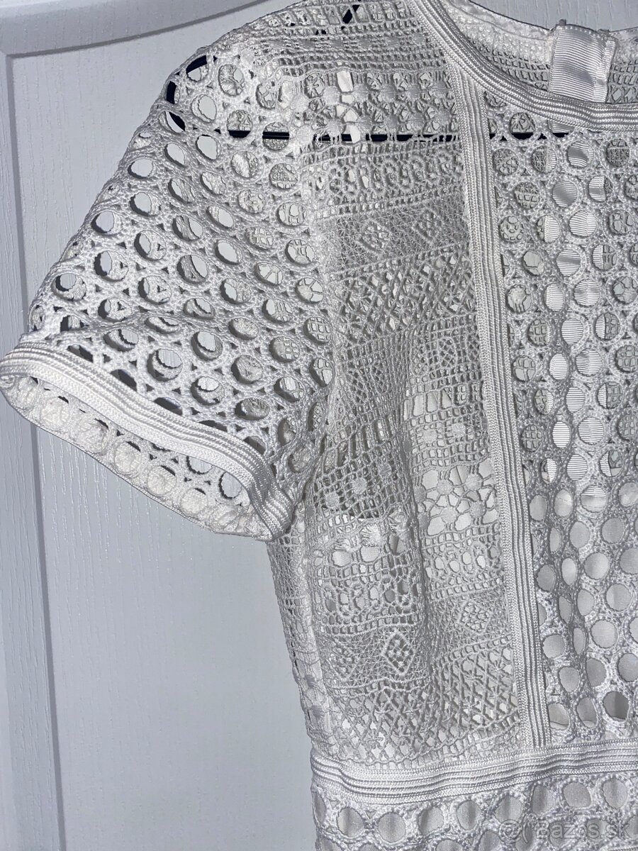 H&M biele cipkovane saty velkost 34 - 4