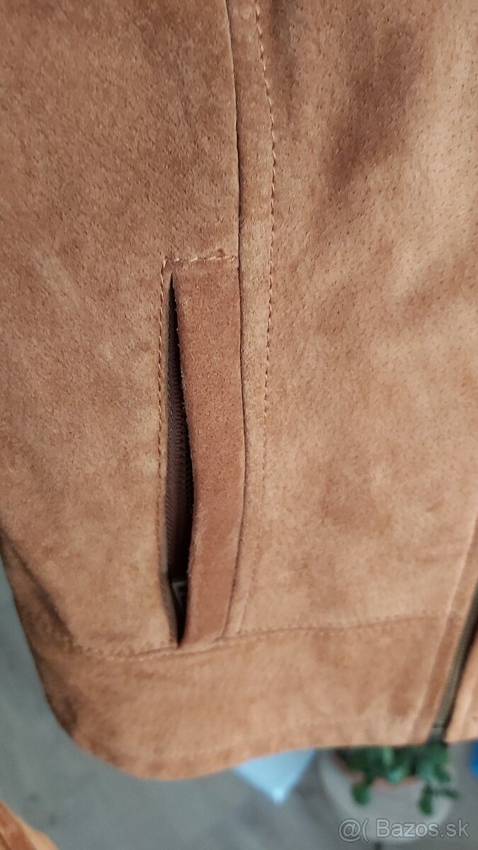 Predám - hnedá bunda ZARA S a rifľové šaty S. Oliver,veľk.40 - 4