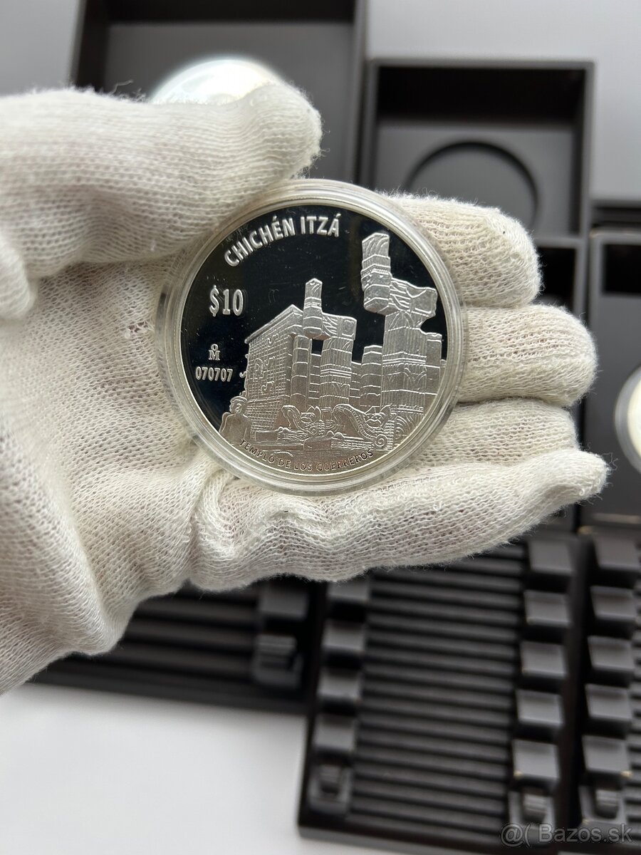 3x 1 oz. + 2 oz. + 5 oz. Investičné striebro Mexiko Chichen - 4