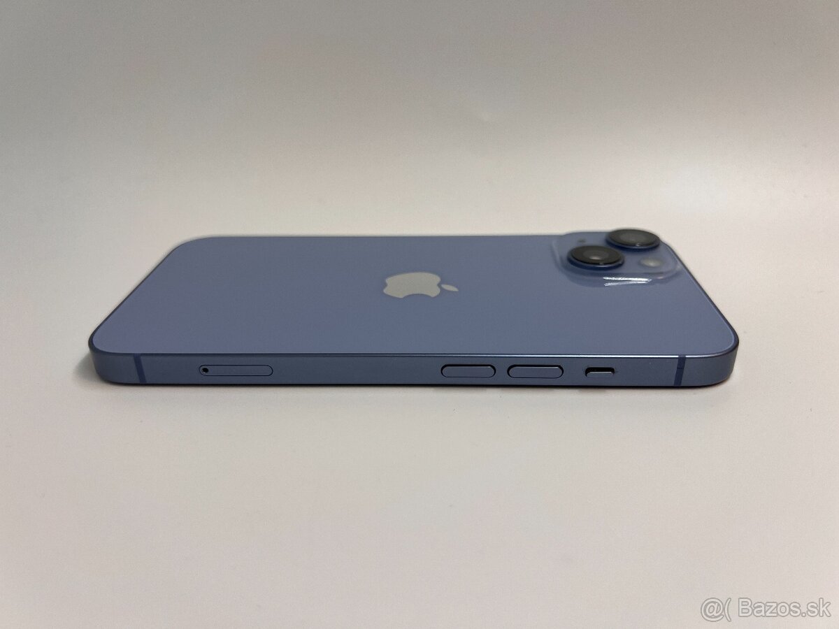 IPHONE 14 BLUE 128GB ZÁRUKA - STAV AKO NOVÝ - 4