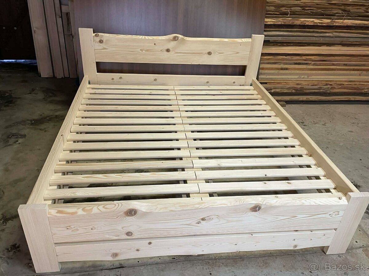 Masívna smreková posteľ 180 × 200 cm - 4
