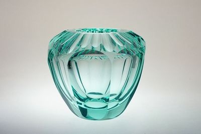 Váza, vázy - brúsené sklo, art deco. - 4