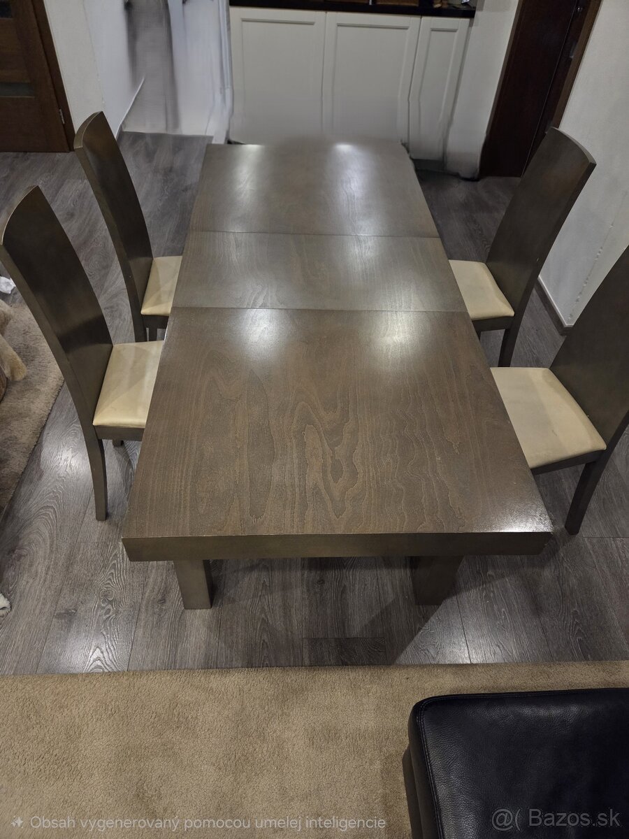 Jedálenský set pre 6 osôb 6x stoličky 1x rozkladací stôl - 4