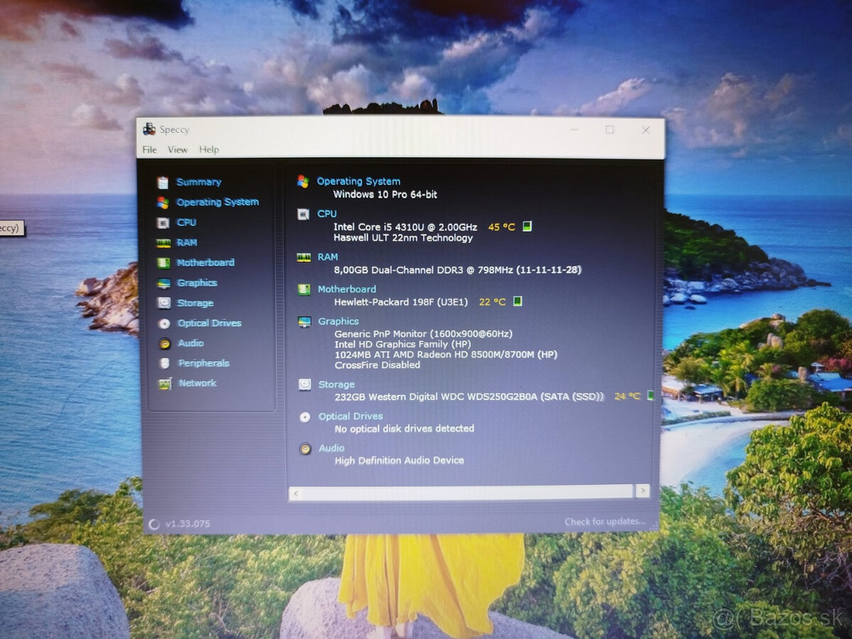 notebook HP 840 G1 - i5-4300u, Radeon 1GB, 250GB, Win 10 - 4