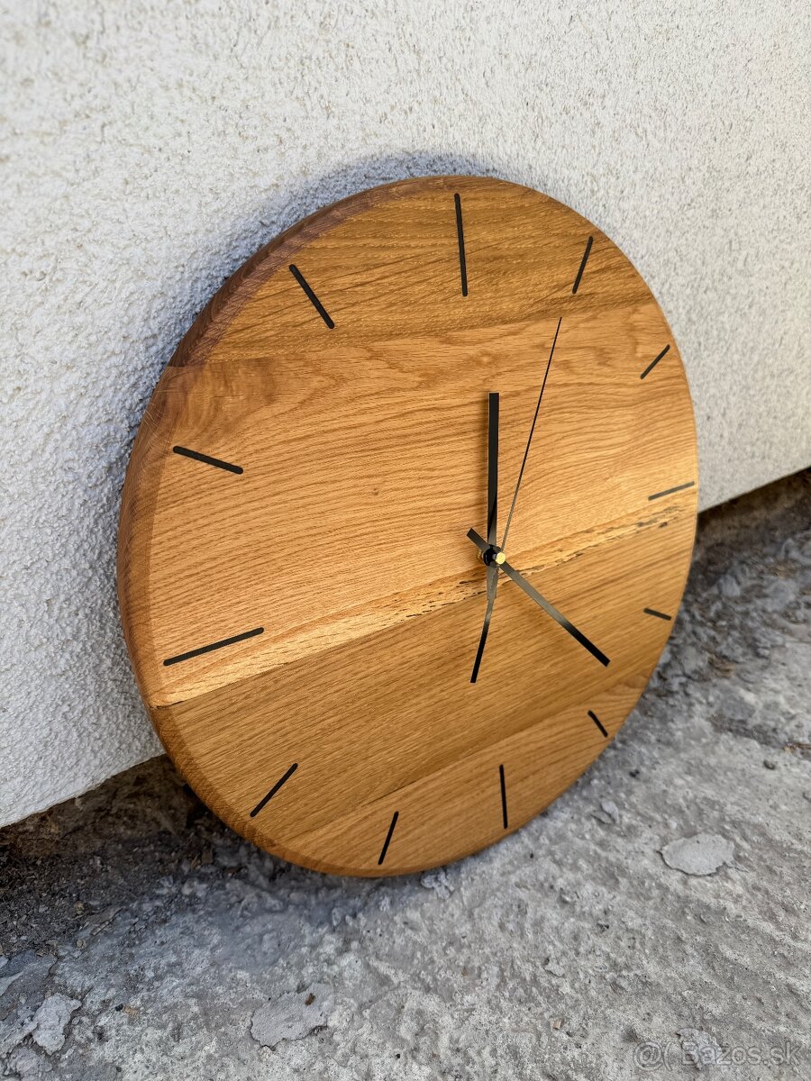 Dubové nástenné hodiny 38cm - 4