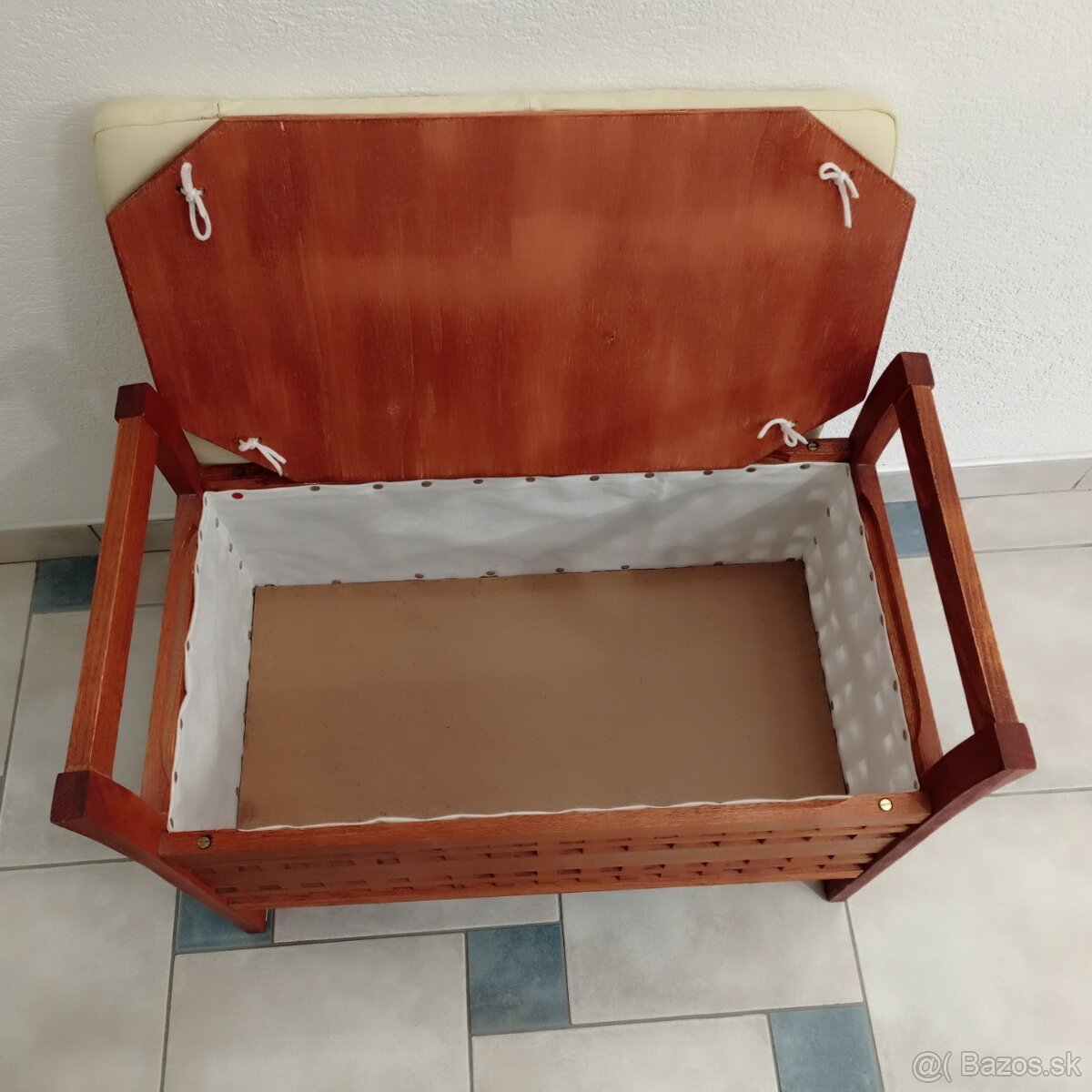 drevená lavica, lavička na sedenie s úložným priestorom - 4