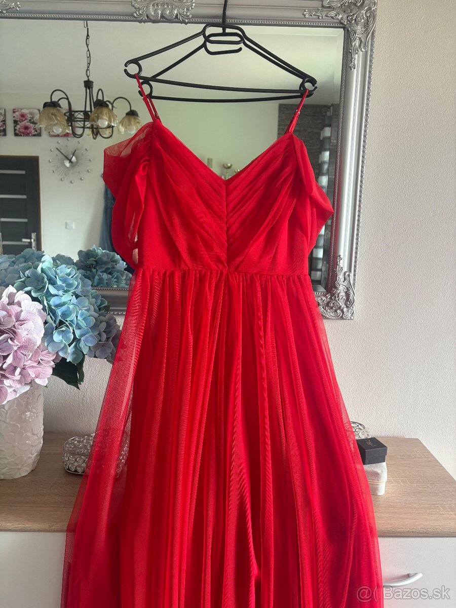 Červené spoločenské šaty 38/M - 4