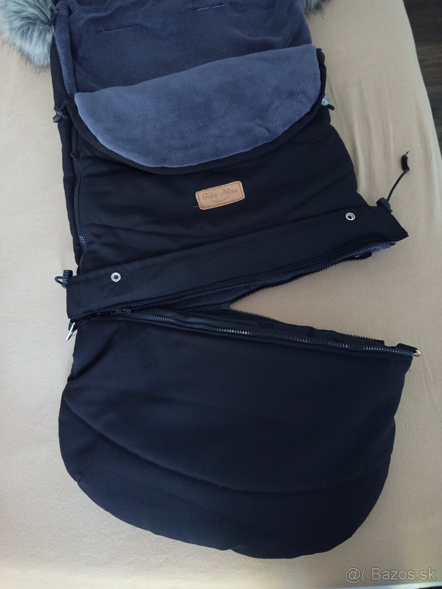 Oteplený fusak čierny s kožušinou - 4