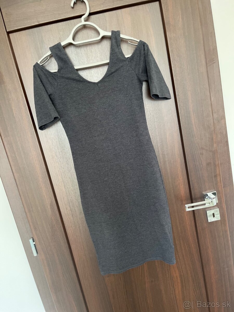 Damske saty, midi, tmavosive uzke - papaya m - 4