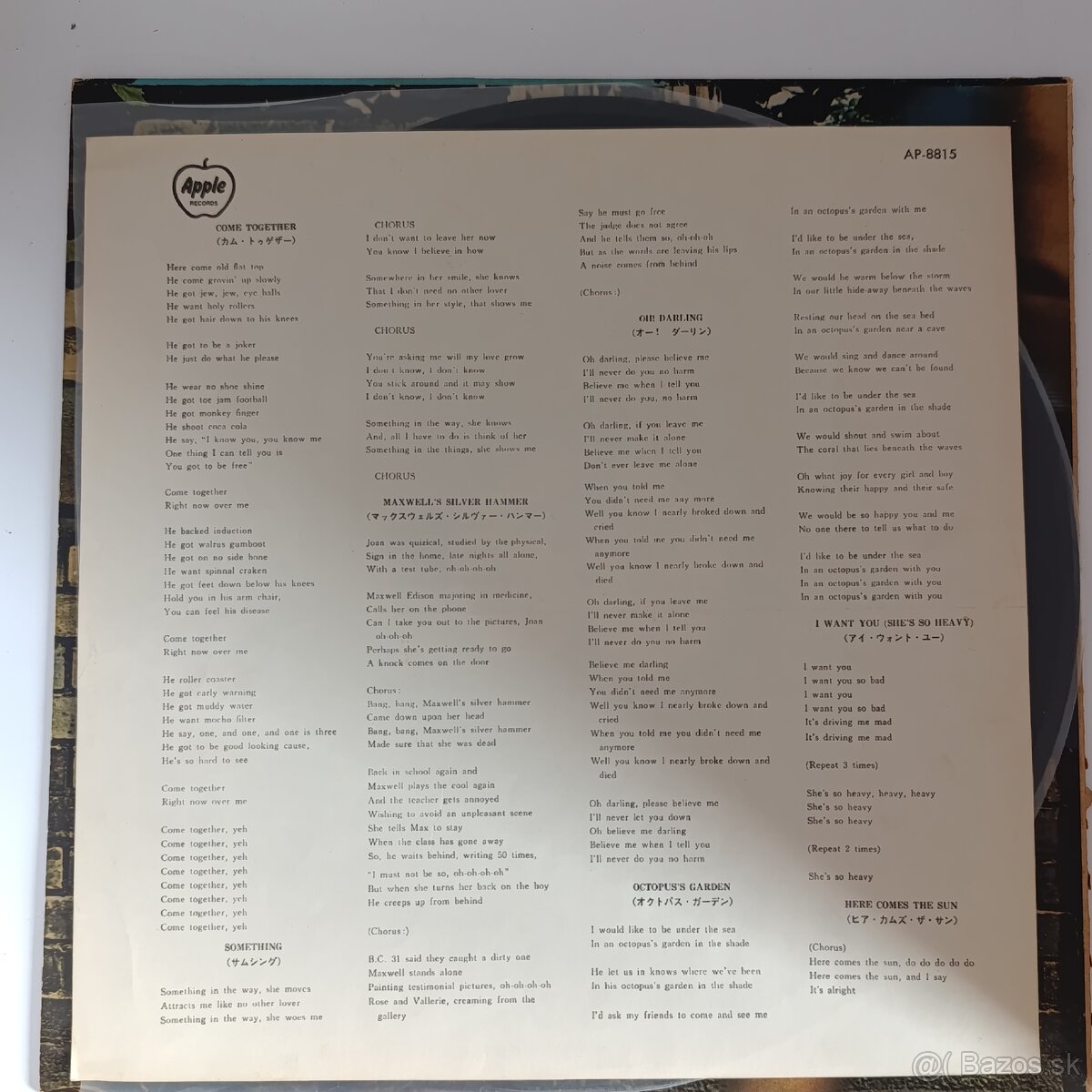 LP Beatles - ABBEY ROAD japonské vydanie - 4