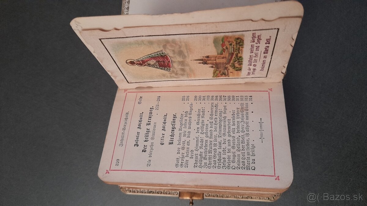 Starý vreckový modlitebný spevník 1896, svietnik - 4