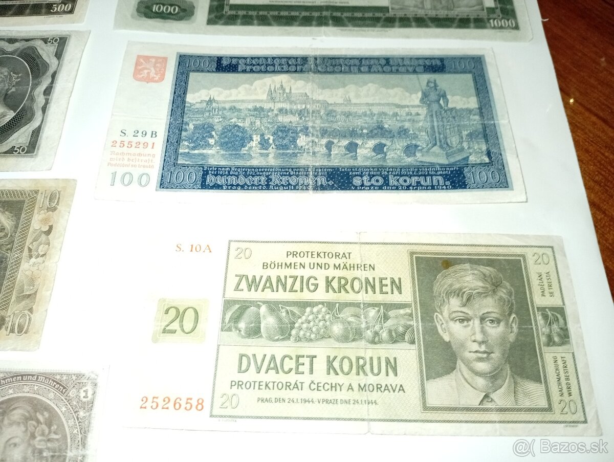 SESTAVA BANKOVEK 1-1000 K, 40. LÉTA, VŠE NEPERFOROVANÉ - 4