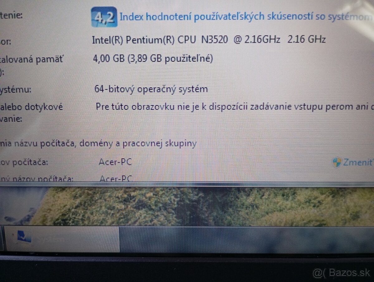 predám notebook ACER ASPIRE E1-510 , WINDOWS 7 - 4