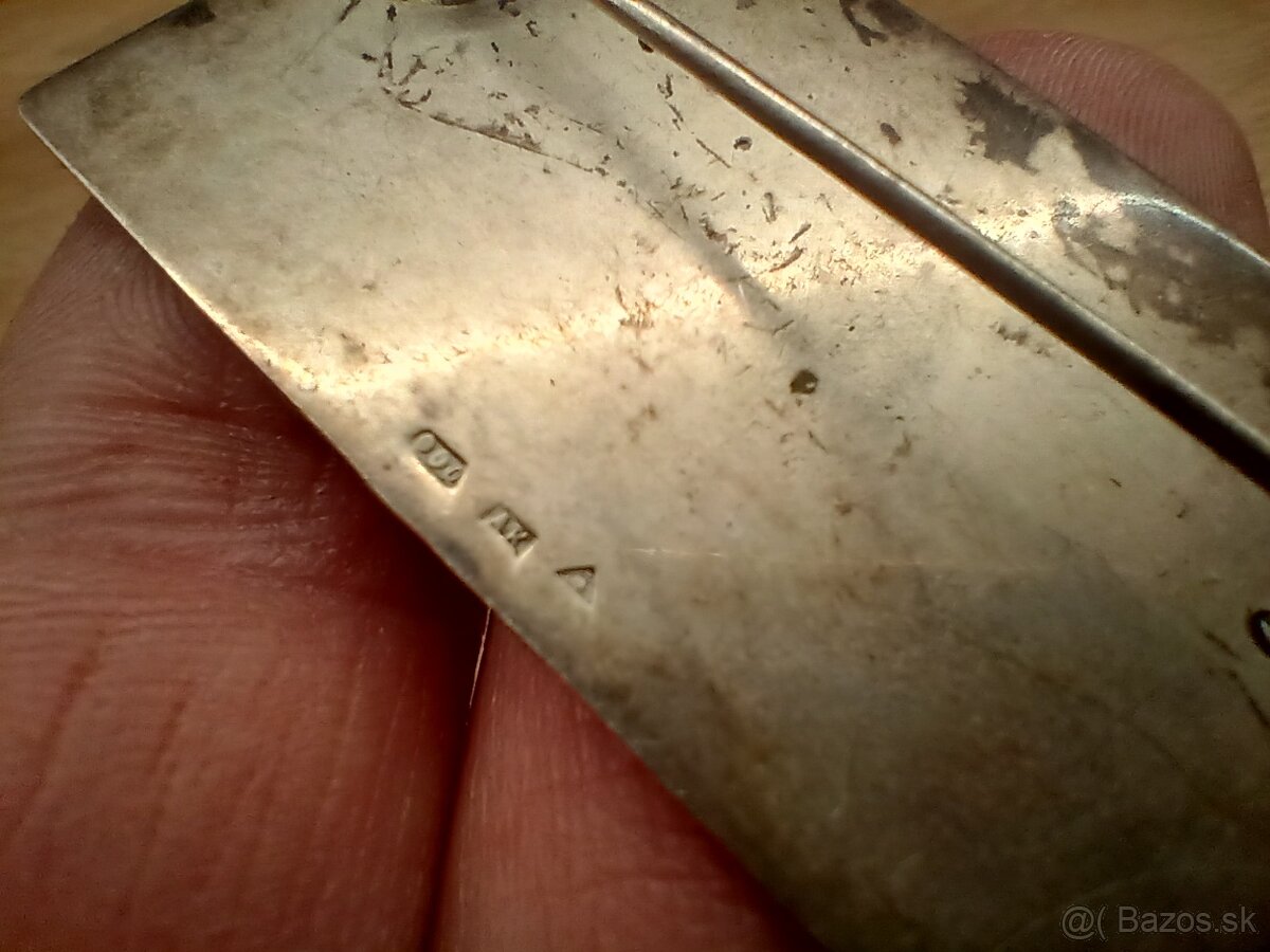 starožitná strieborná brož 14 gramov - 4