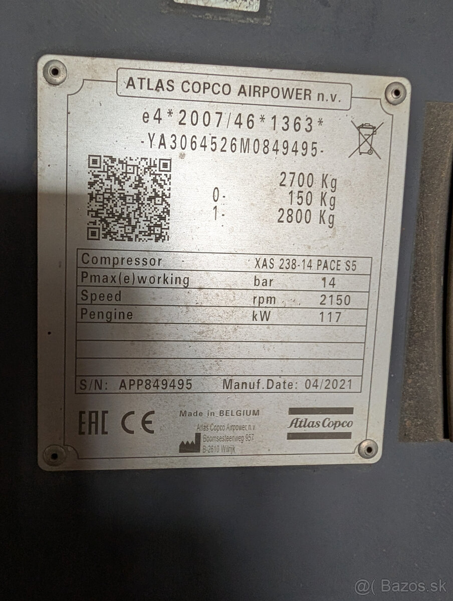 Atlas Copco XAS 238-14 PACE S5 - motor v ZÁRUKE do Mája 2026 - 4