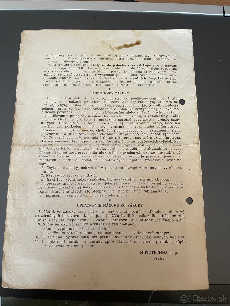 Záručný list a rám Babetta 210 - 4