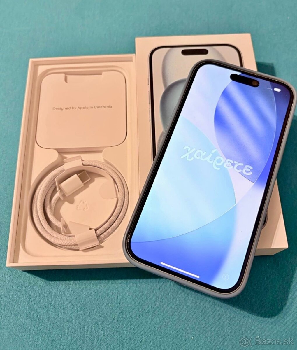 iPhone 15 Blue BATERIE 100% TOP - 4