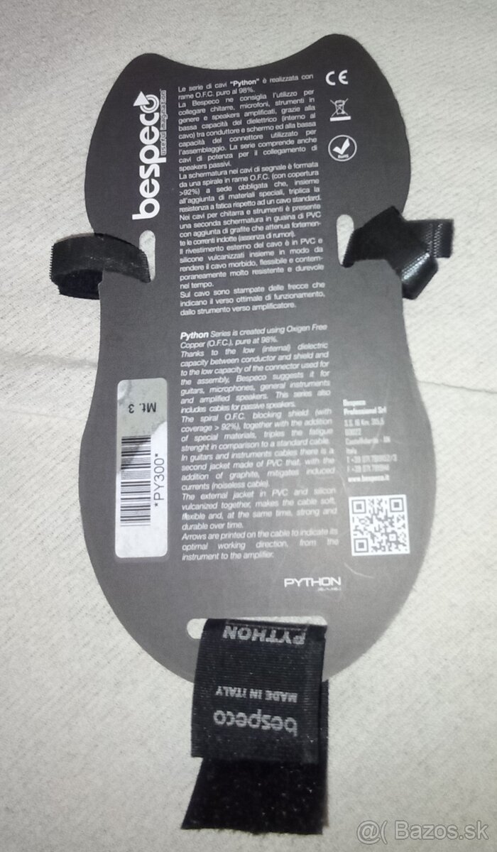 bespeco Python Noiseless pro audio cable - 4