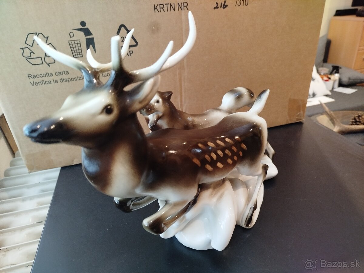 Soška Royal dux štvanica/jeleň a vlk - 4