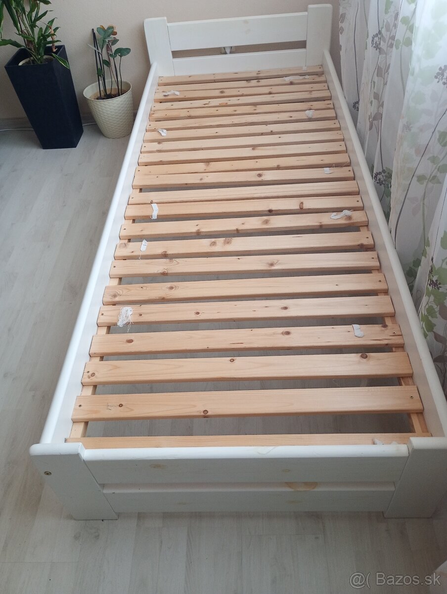 Posteľ drevená masív 2x postele s roštom - 4