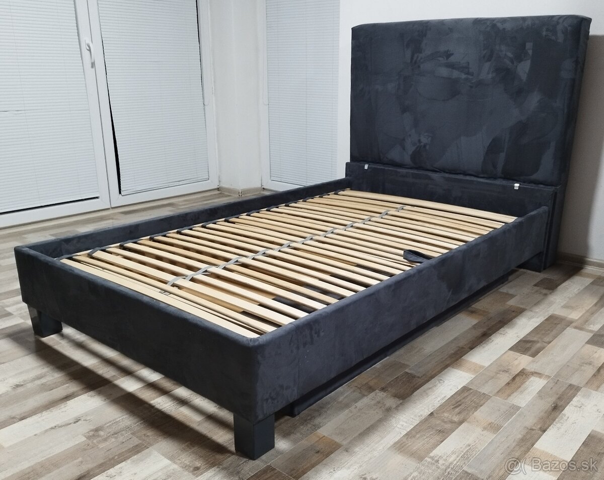 antracitova postel 120x200x45 cm - 4