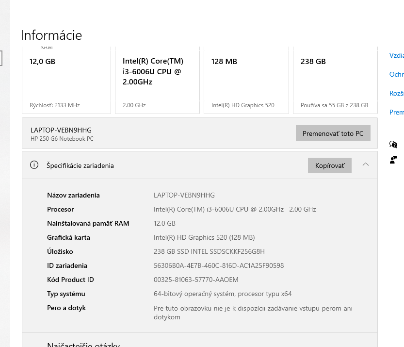 Notebook HP 250 G6 Intel Core i3 2GHz, 12GB DDR, SSD 256GB - 4