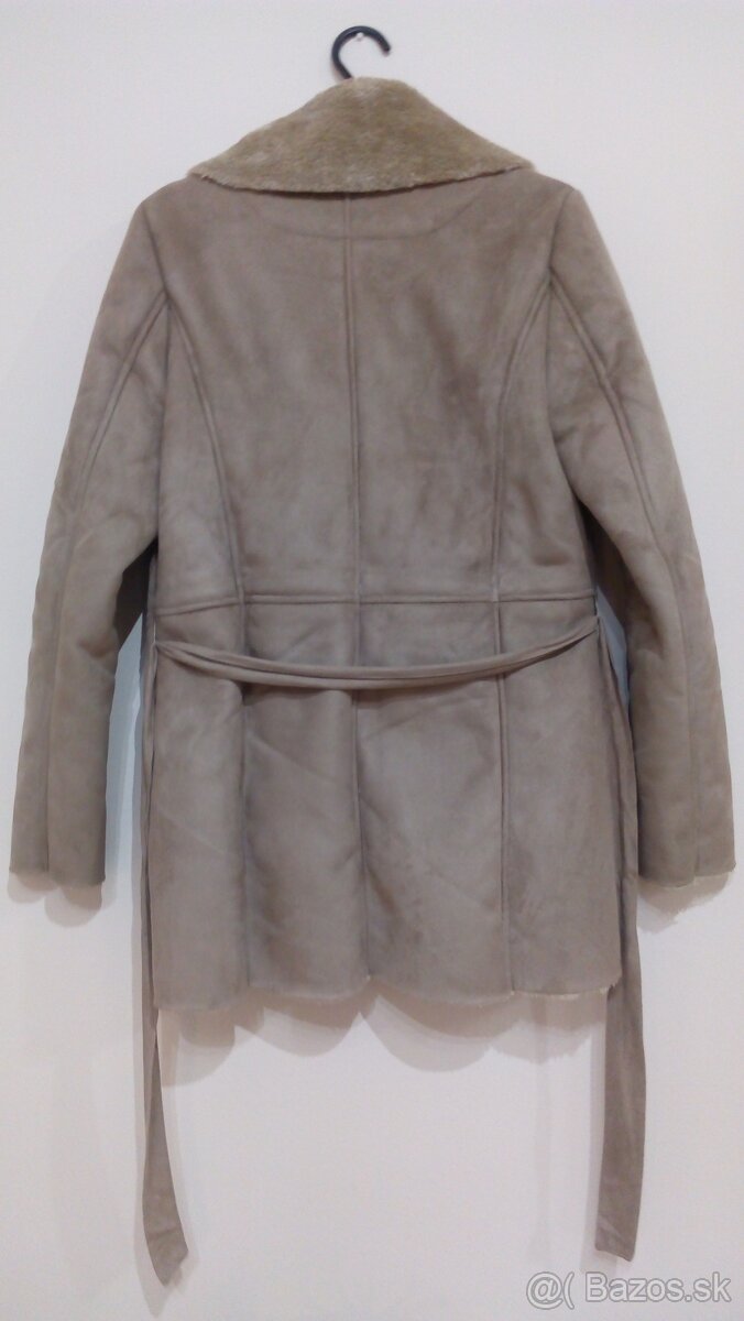 Dámsky kabát jelenicový hnedý S-M - 4