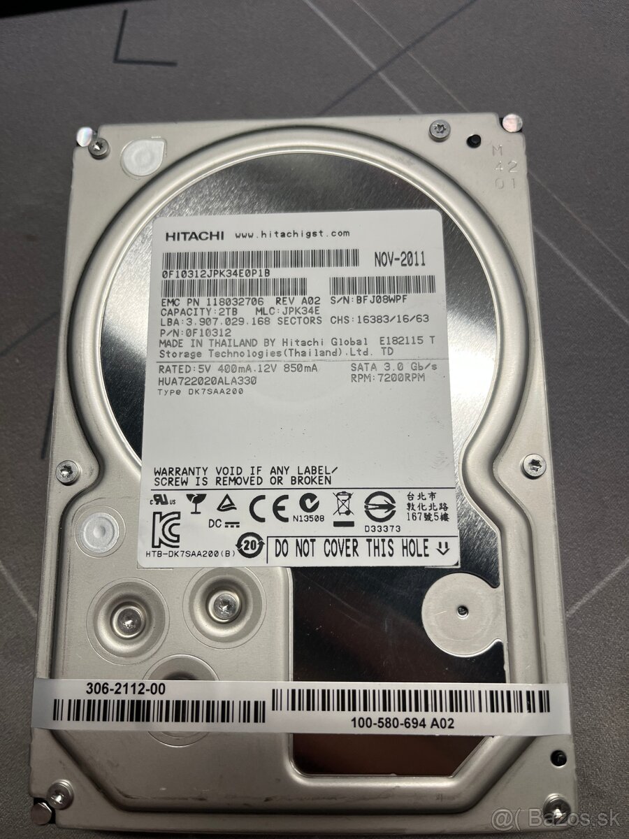 Hitachi Ultrastar HVA722020ALA330 2TB 7200rpm SATA 3Gbps 3.5 - 4