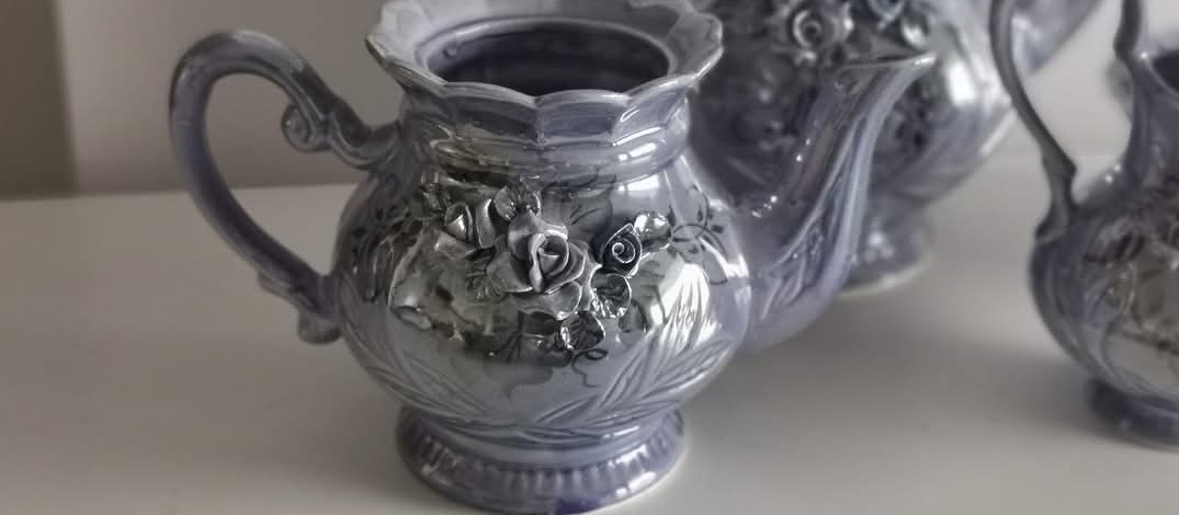 Predám keramickú modrú čajovú súpravu - 4