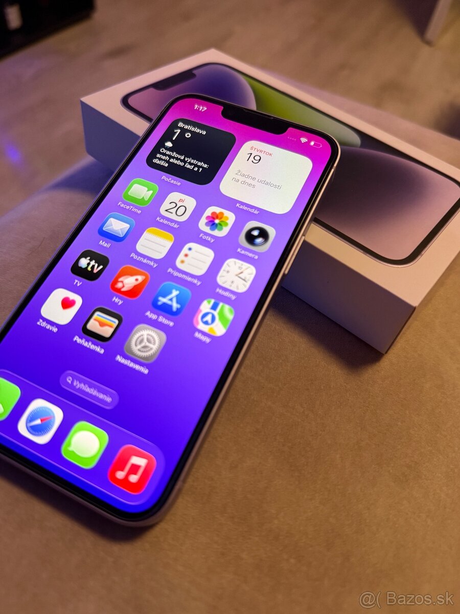 Predám iPhone 14 128GB Purple - 4