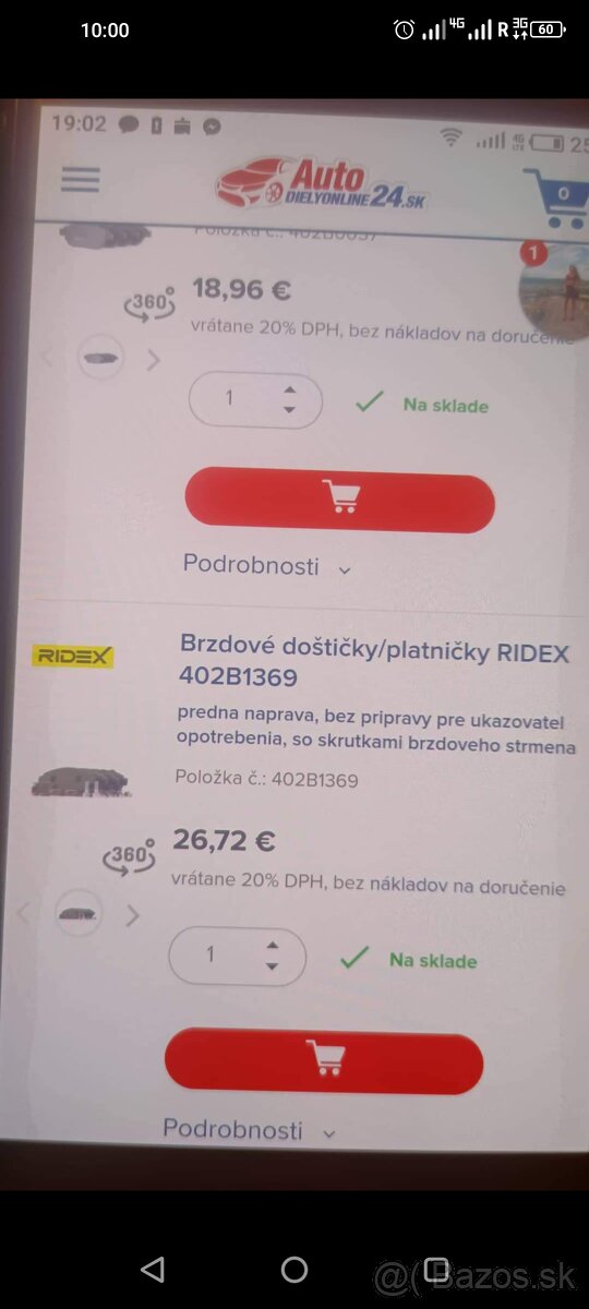 Brzdové platničky/doštičky RIDEX 402B1369 - 4