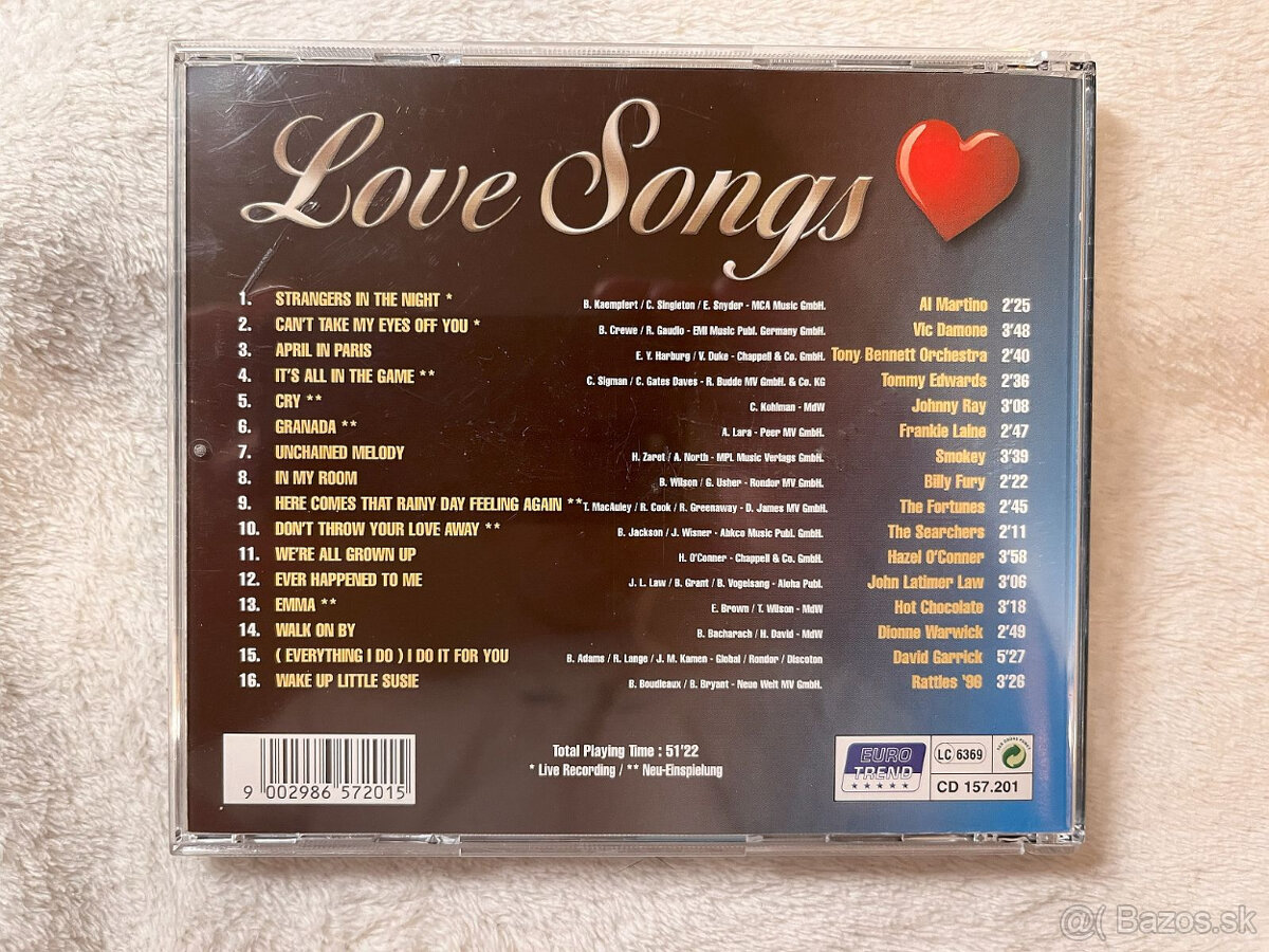 Predám kolekciu CD - Love Songs - 4