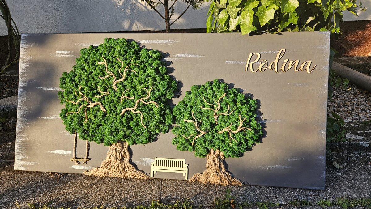 Machový obraz stromy - 4