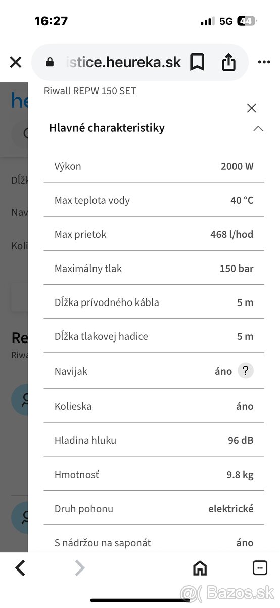 Predám vysokotlakový čistič Rival pro 150 set - 4