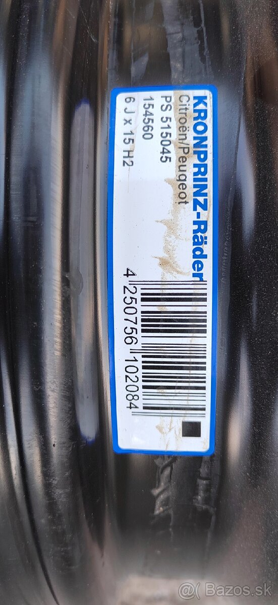 Predám plechové disky 4x108 x 65 r15 - 4