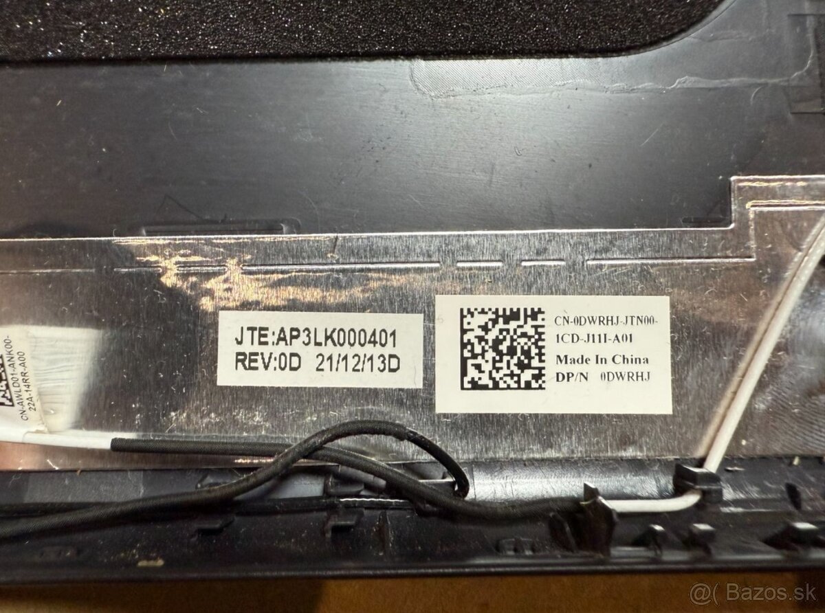 Vrchný kryt displeja Dell s anténami – originál diel - 4