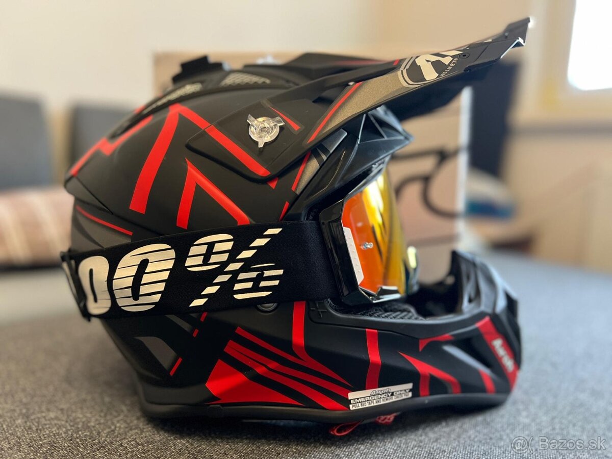 Airoh aviator 2.2 styling red matt + okuliare + výstroj - 4