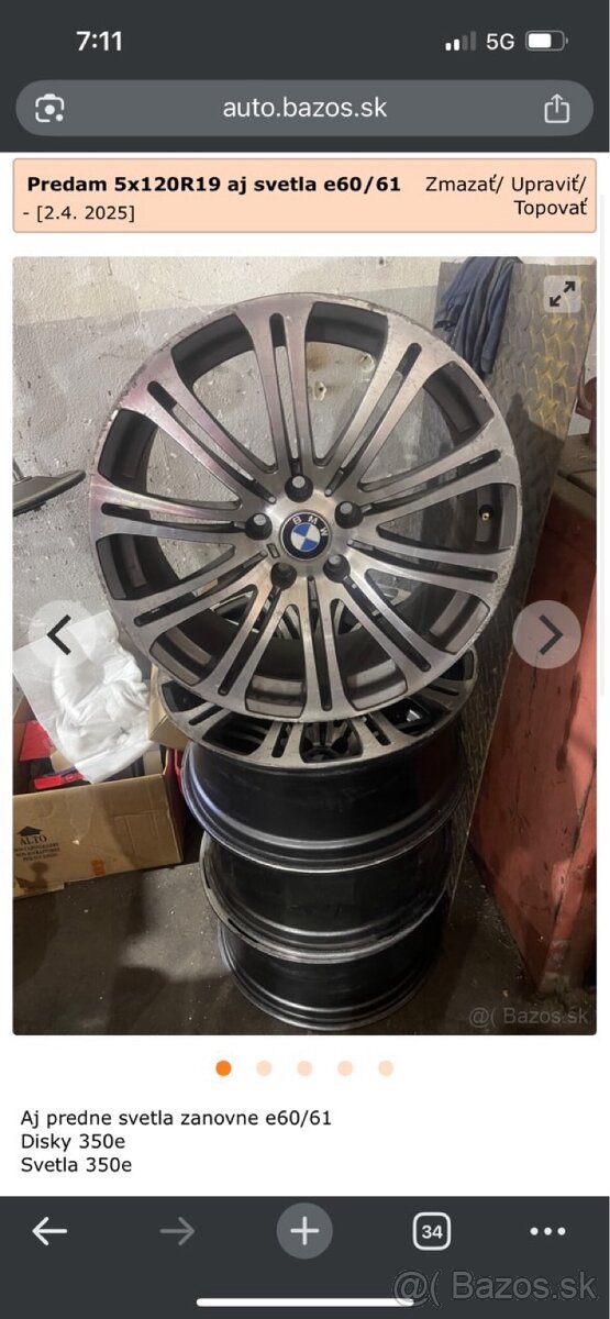Predám dvojrozmerné disky na BMW e60 530d - 4