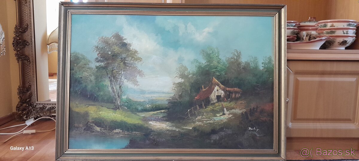 Predám pekný starý obraz.Olej na plátne.(Británia) - 4