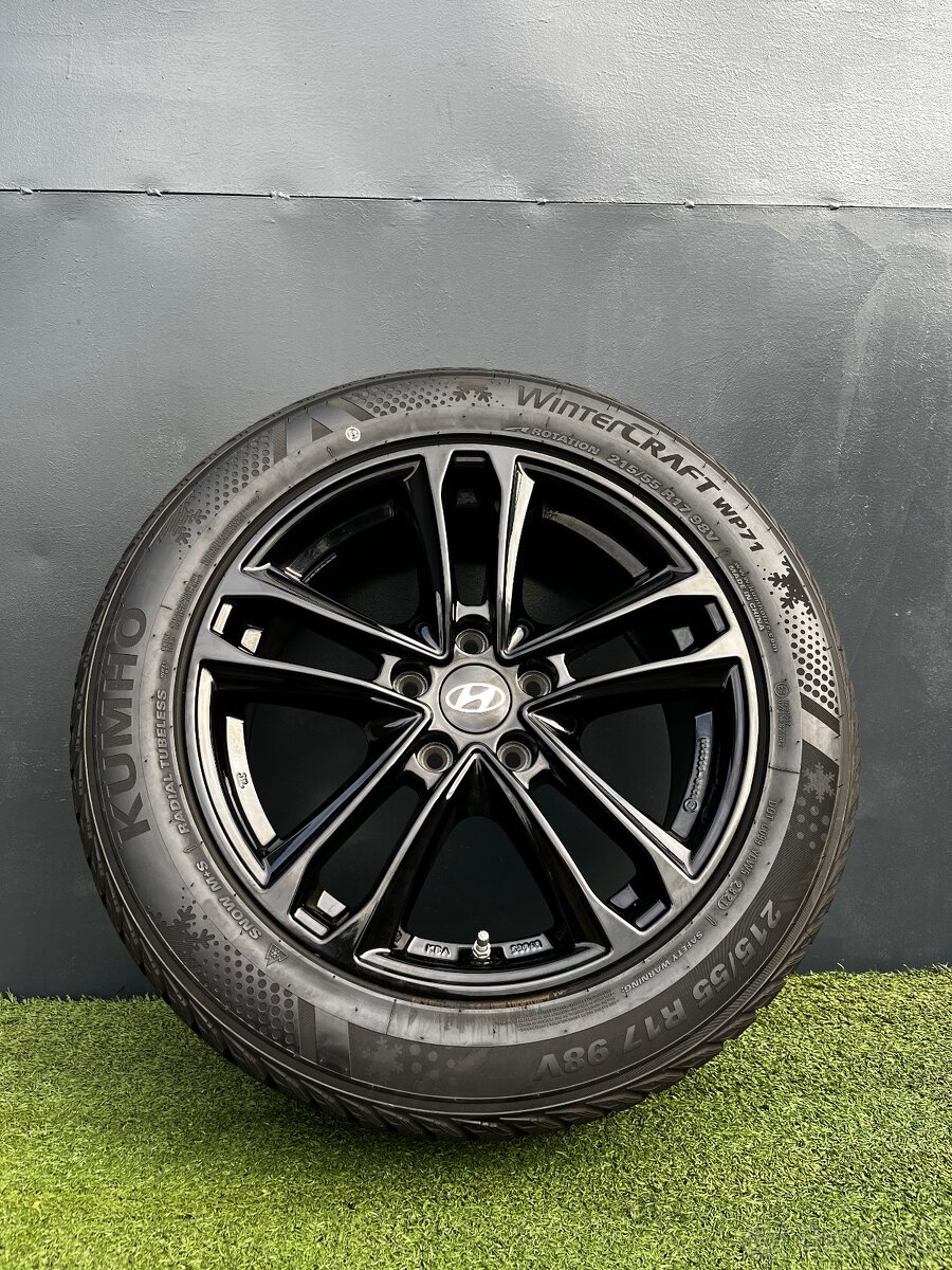 Alu kola Hyundai, Kia 215/55/17 zimní 100% stav - 4