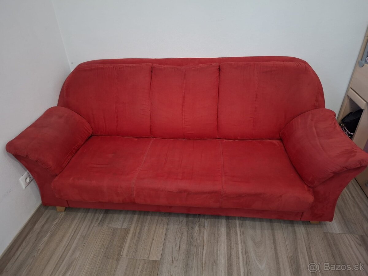 Cervena sedacia suprava 3+2+1+taburetka - 4