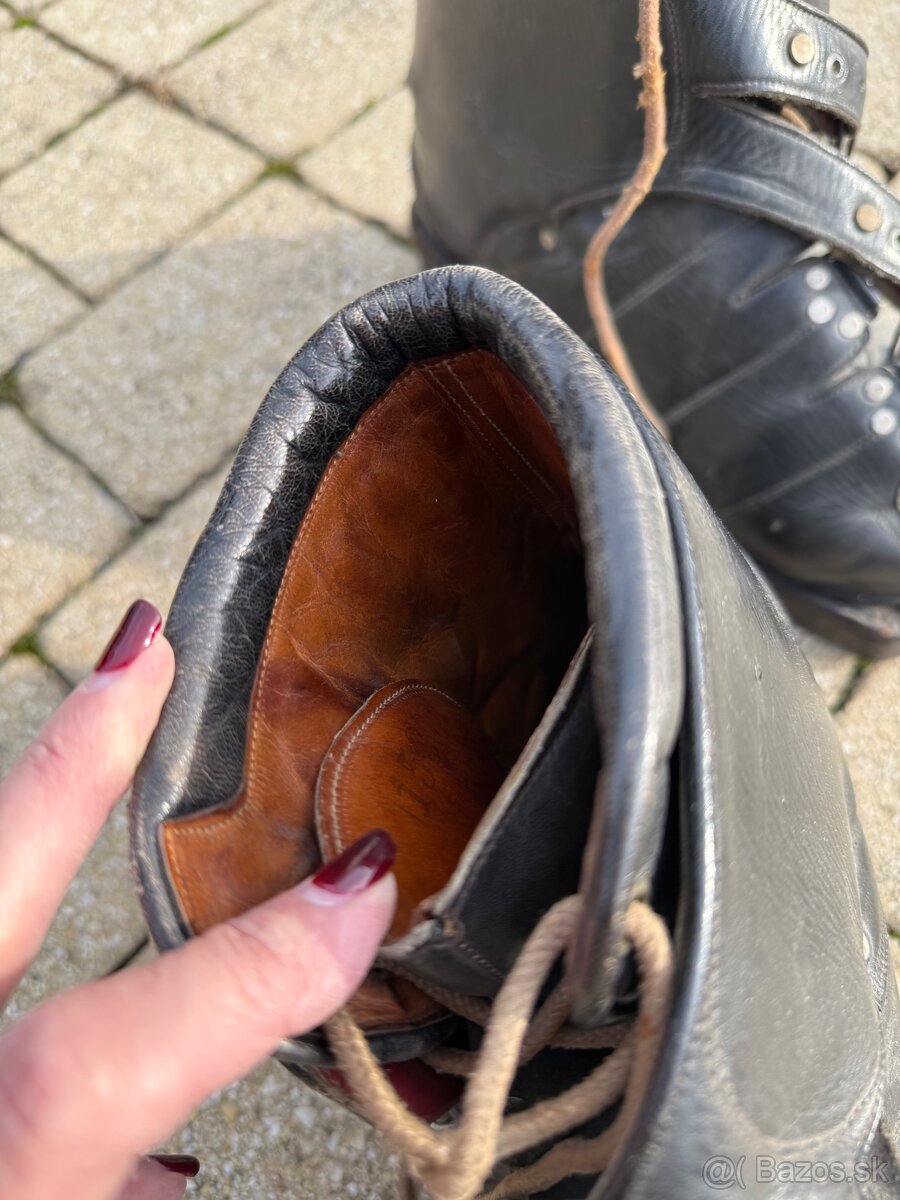 Lyziarky kozene true vintage retro - 4