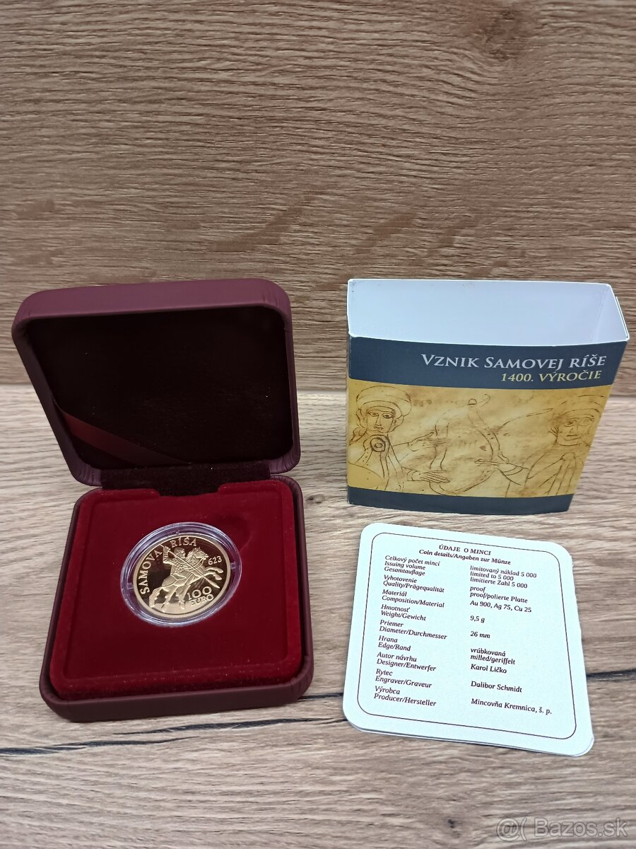 Predám zlaté zberateľské mince 100 € - 4