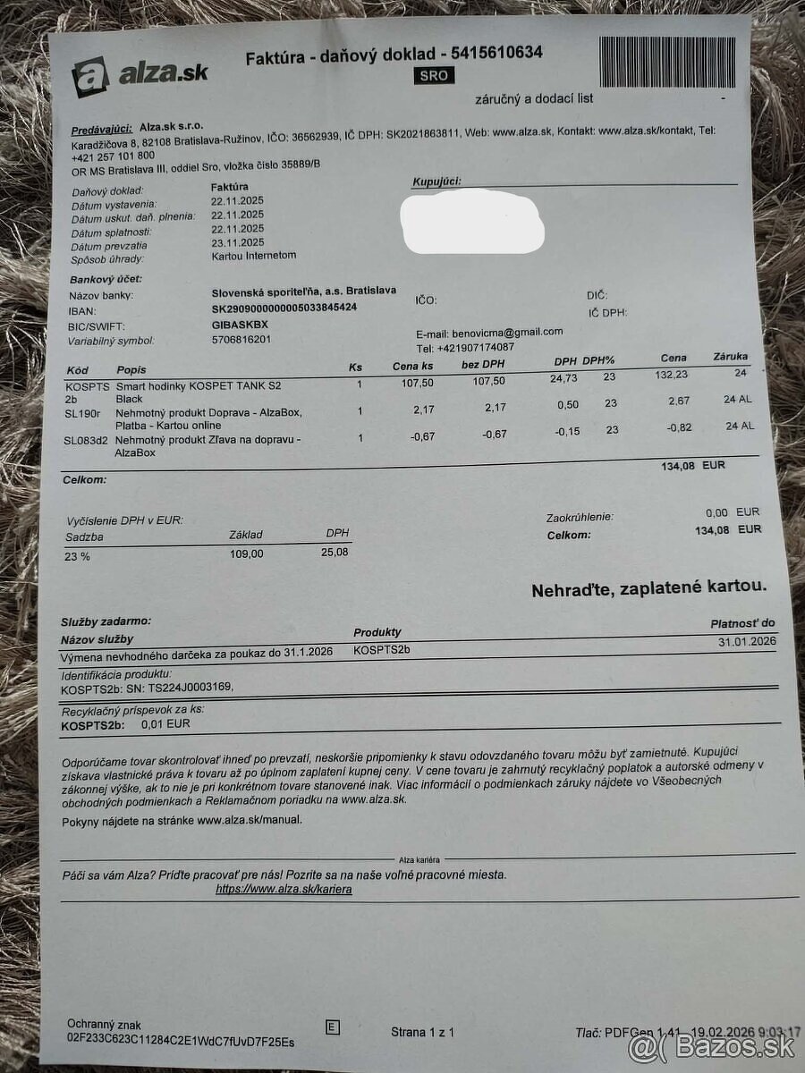 Predám smart hodinky Kospet Tank S2 - 4